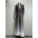 Miyake Pleated Print Foldable Collar Long Sleeve Coats