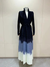 Miyake Pleated Print Foldable Collar Long Sleeve Coats