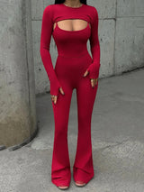 Mozision Sexy Hollow Out Jumpsuits Sets