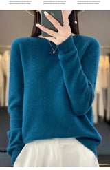 Women's Casual Knitted Pullover Coat – Soft O-Neck Winter Sweater