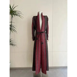 Miyake Pleated Print Foldable Collar Long Sleeve Coats
