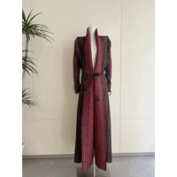 Miyake Pleated Print Foldable Collar Long Sleeve Coats