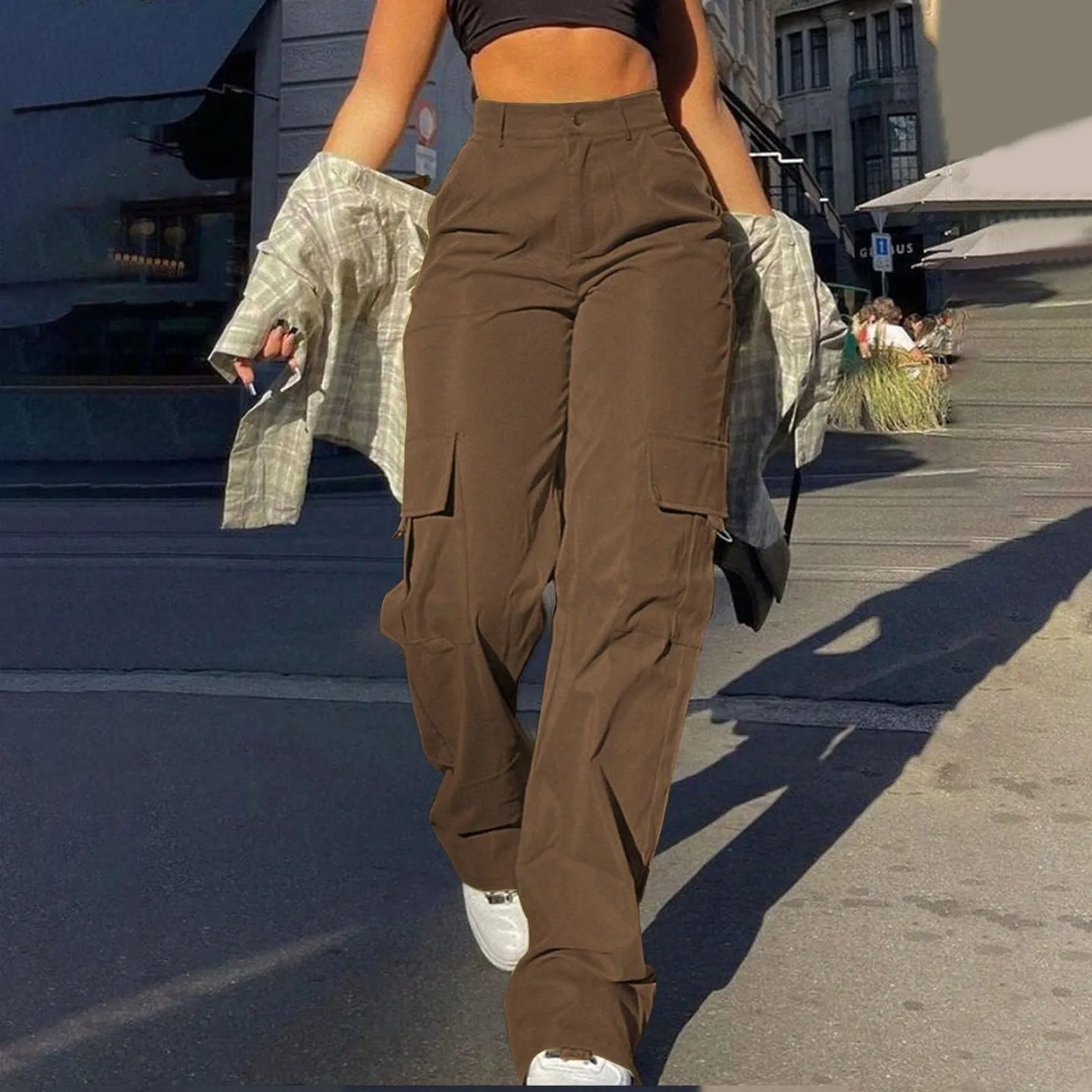 Women Stretch Twill Wide Leg Pants