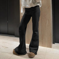 Basic Sexy Solid Flare Pants Retro Y2K Casual