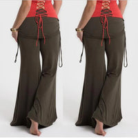 Women Flares Dance Yoga Pants Solid Color