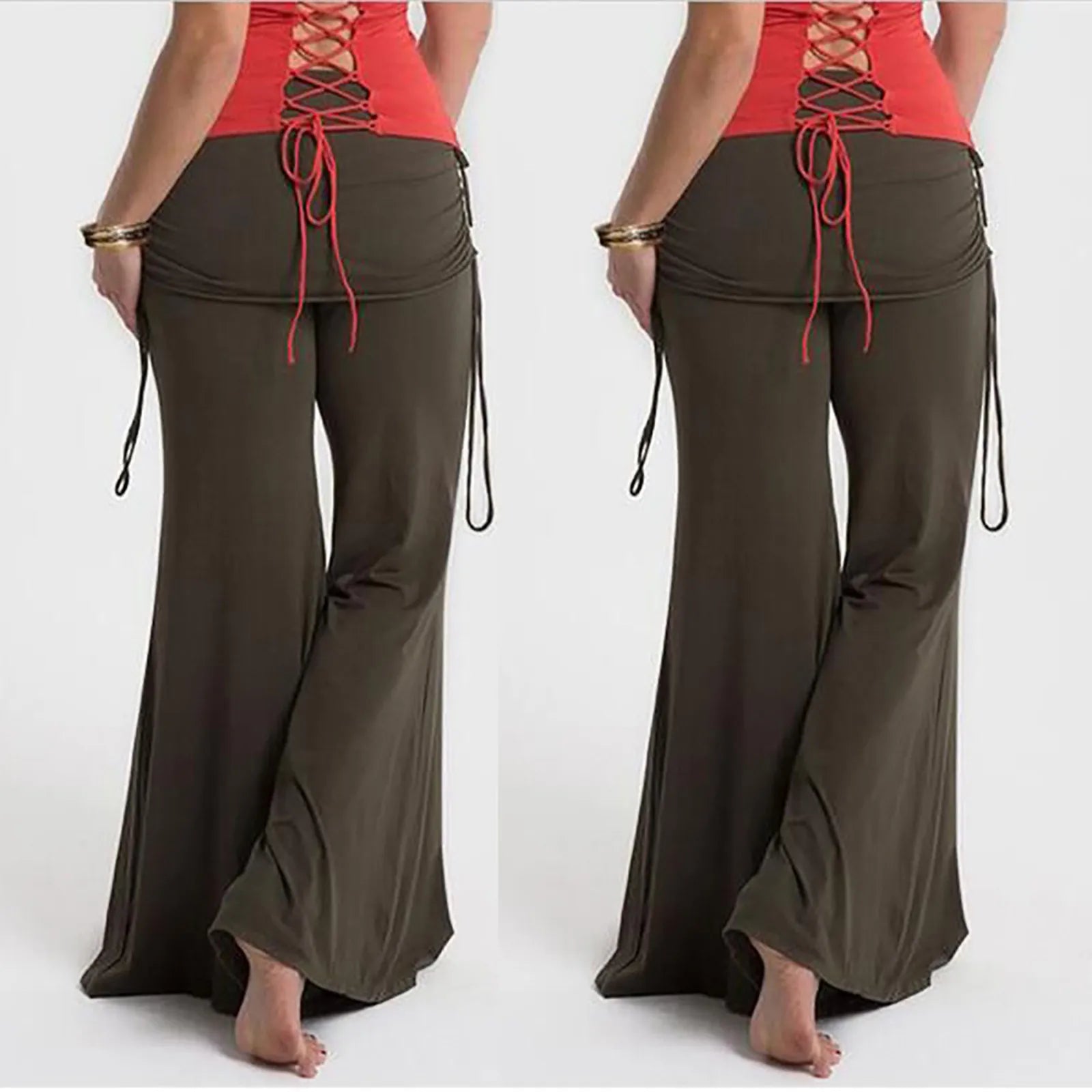 Women Flares Dance Yoga Pants Solid Color