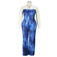 Strapless High Waist Straight Wide Leg Jumpsuit
