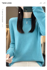 Women's Casual Knitted Pullover Coat – Soft O-Neck Winter Sweater