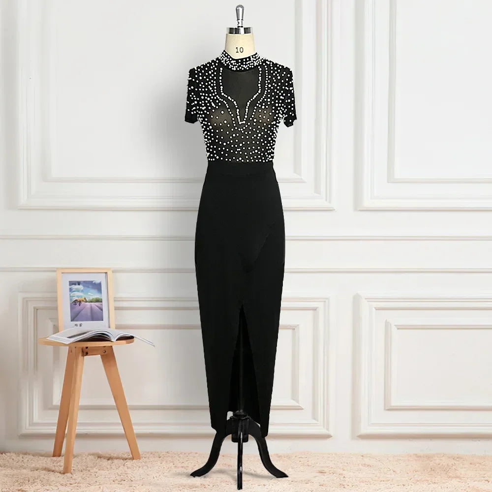 Women Summer V-neck Short Sleeve Polyester dress