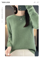 Women's Casual Knitted Pullover Coat – Soft O-Neck Winter Sweater