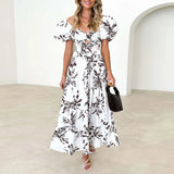 Elegant Floral Cutout Summer Dress
