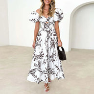 Elegant Floral Cutout Summer Dress