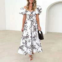 Elegant Floral Cutout Summer Dress