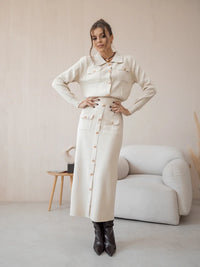 Vintage Knit Blazer Dress 2 Piece Matching Set