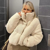 Women's Lamb Wool Short Cotton Coat