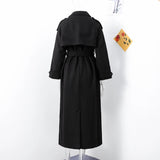 Street Ribbed Woolen Long Coat