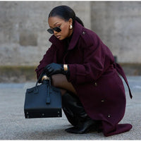 Vintage Double-Breasted Wool Women's Coat – Classic Retro Style