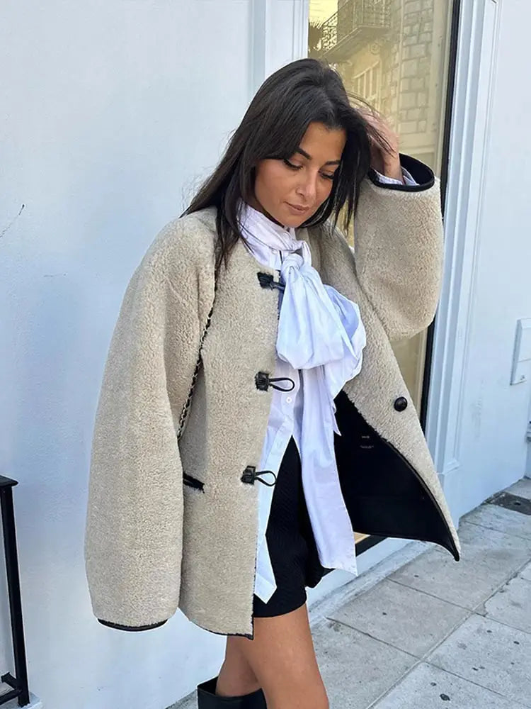 Chic Women's Thermal Lamb Wool Coats