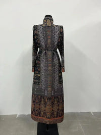 Miyake Pleated Print Foldable Collar Long Sleeve Coats