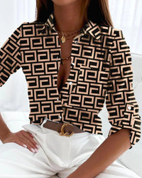 Long Sleeve Shirt Blouse Women Office Elegant
