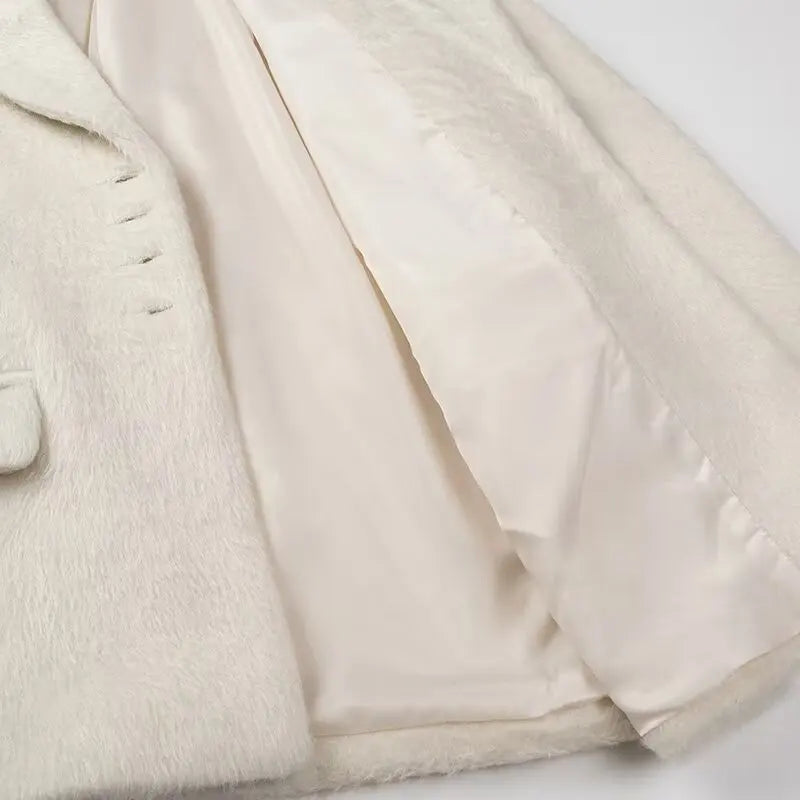 Streetwear Long Hairy Shaggy Blazer Coats