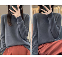 Women's Casual Knitted Pullover Coat – Soft O-Neck Winter Sweater