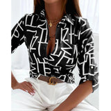 Long Sleeve Shirt Blouse Women Office Elegant