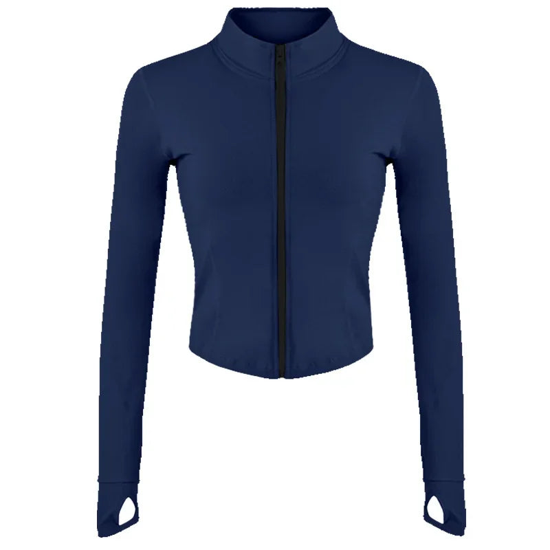 Women Full Zip-up Yoga Top Workout Running Jackets