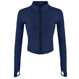 Women Full Zip-up Yoga Top Workout Running Jackets