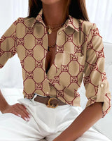 Long Sleeve Shirt Blouse Women Office Elegant
