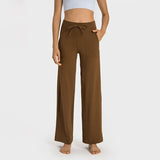 wide leg yoga pants drawstring