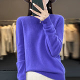 Women's Casual Knitted Pullover Coat – Soft O-Neck Winter Sweater