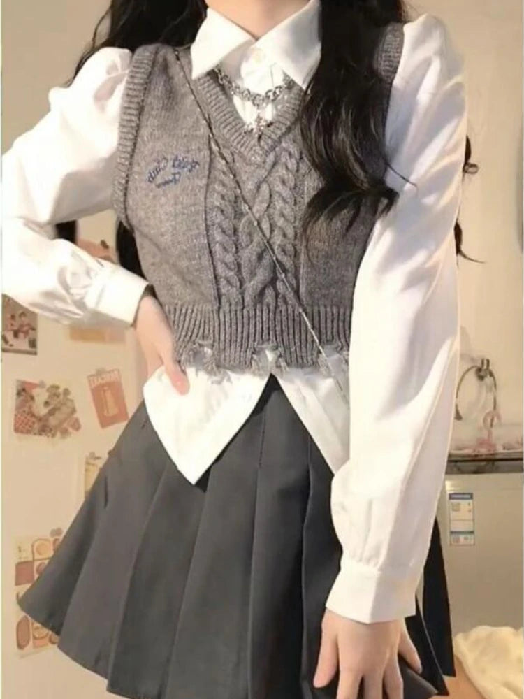 Girls Sets Women Preppy Style Shirts