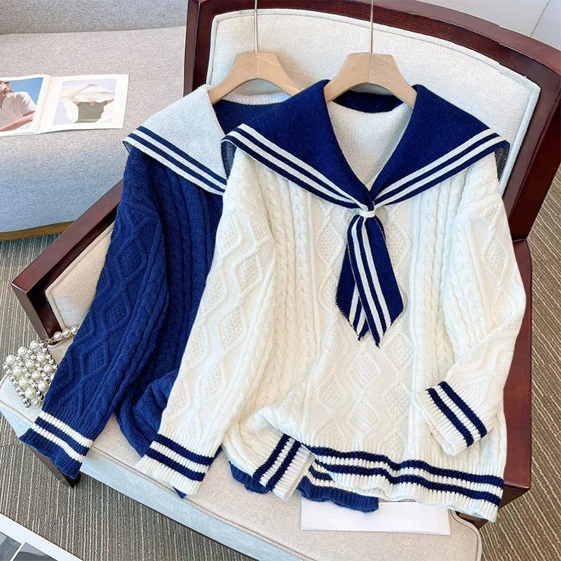 Bow Knit Sweater Pullover Women Long Sleeve V-neck Tops
