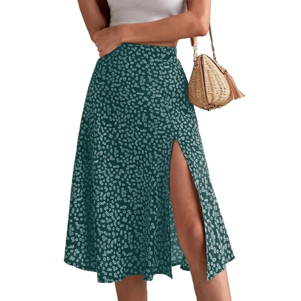 Maxi Skirt Elastic High Waist Ruffle Long Skirt