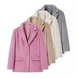 Streetwear Long Hairy Shaggy Blazer Coats