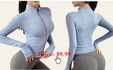 Women Full Zip-up Yoga Top Workout Running Jackets