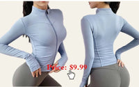 Women Full Zip-up Yoga Top Workout Running Jackets