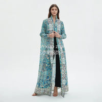 Miyake Pleated Print Foldable Collar Long Sleeve Coats
