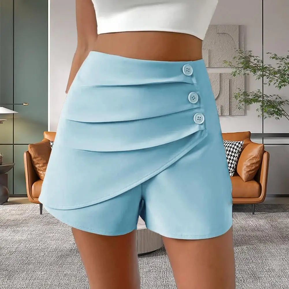 Women Summer Shorts High Waist Asymmetric