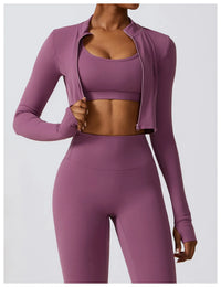 Women's Long Sleeve Top Zipper Jacket