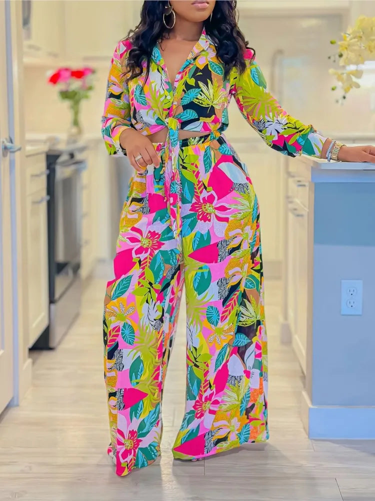 Spring Summer New Long Sleeved Printed Suit