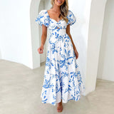 Elegant Floral Cutout Summer Dress