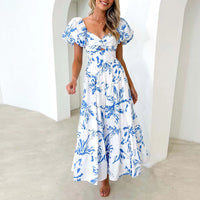 Elegant Floral Cutout Summer Dress