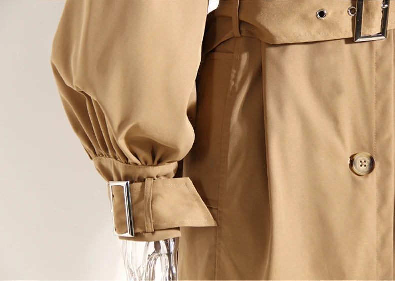 Lautaro Long Black Khaki Trench Coats