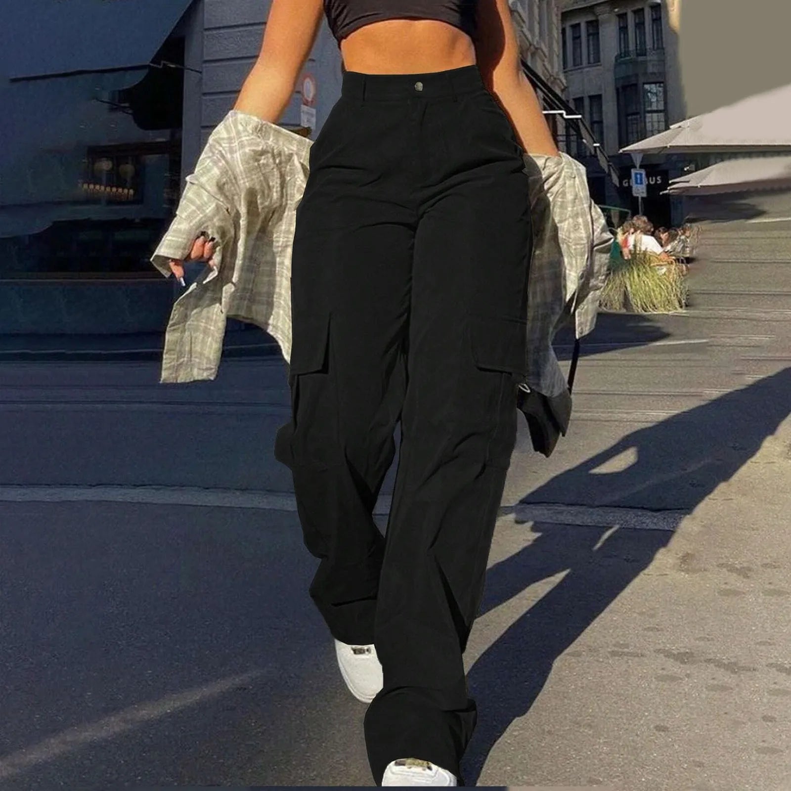 Women Stretch Twill Wide Leg Pants