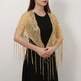 Elegant Sequins Triangle Scarf Fashion Lace