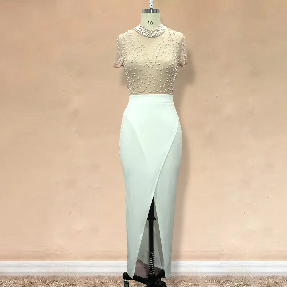 Women Summer V-neck Short Sleeve Polyester dress