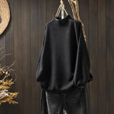 Vintage Turtleneck Pullover Women Knit Long Sleeve Top
