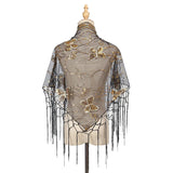 Elegant Sequins Triangle Scarf Fashion Lace